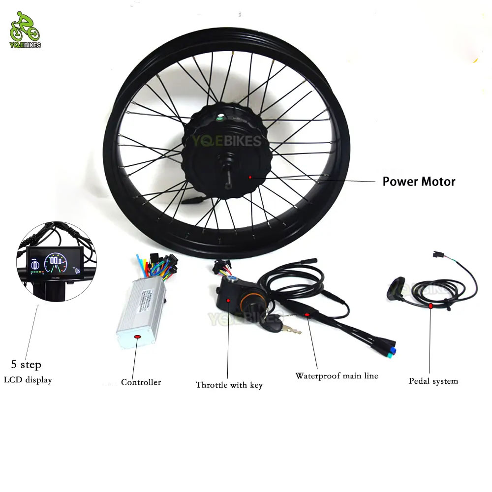 20 بوصة 4.0 ebike اكسسوارات DI - مراجعة Fat Tire Ebike Conversion Kit 2000W وسعره